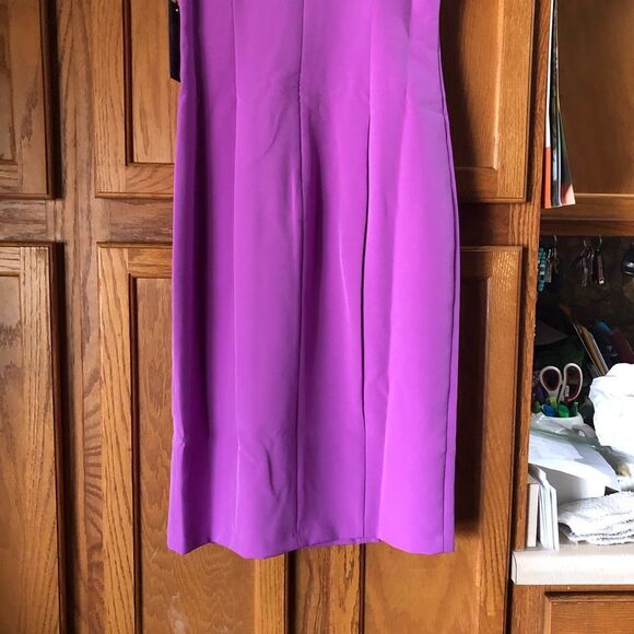 NWT Vince Camuto Halter Ruffle Front Crêpe Sleeveless Sheath Dress - 2 - Picture 10 of 13